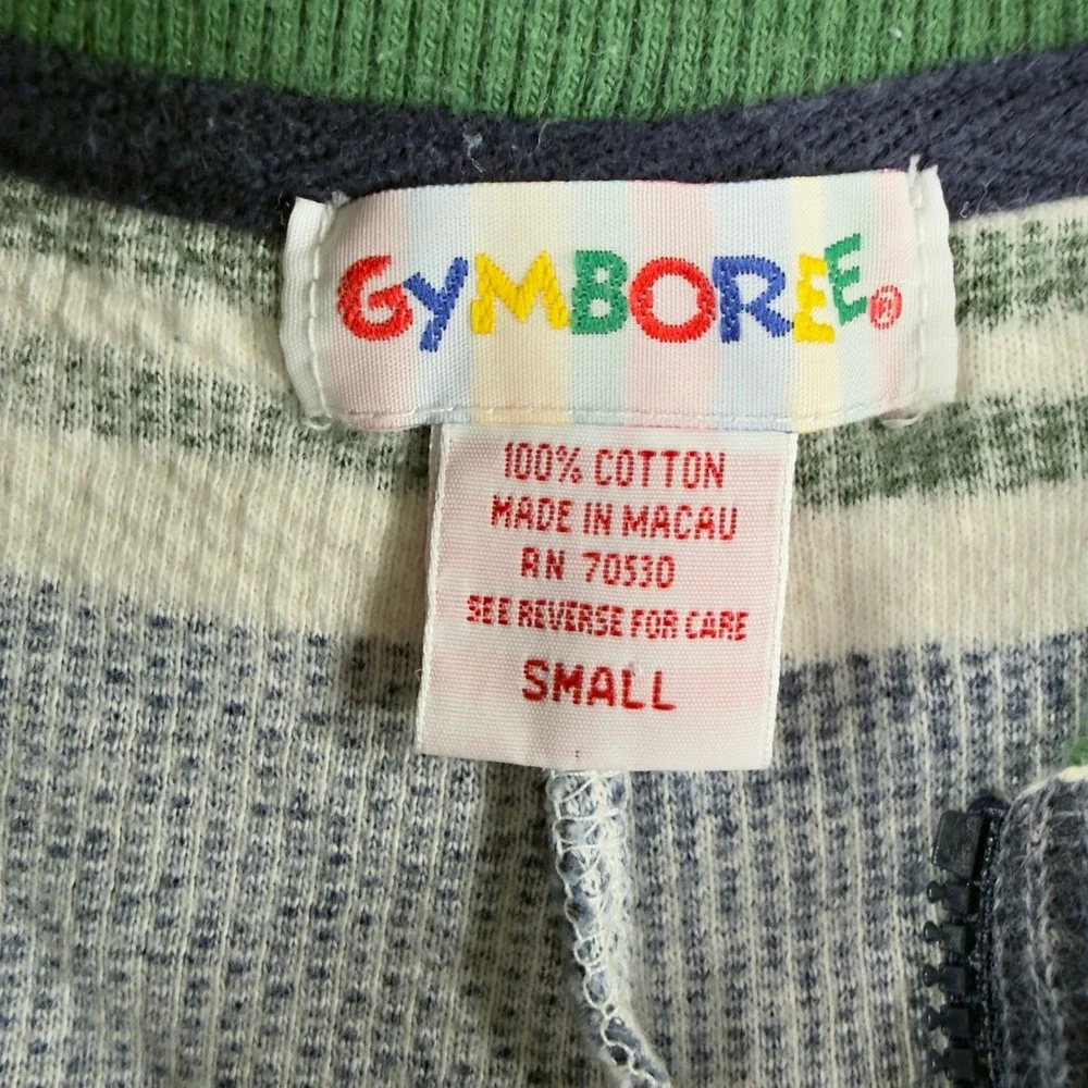 Vintage Gymboree Baby Boys Striped Ribbed Cotton Romper One Piece Small